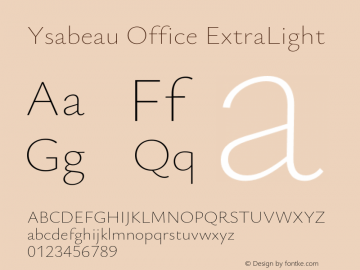 Ysabeau Office ExtraLight Version 0.023;FEAKit 1.0图片样张
