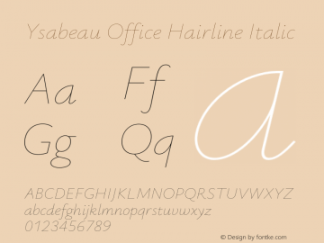 Ysabeau Office Hairline Italic Version 0.023;FEAKit 1.0图片样张