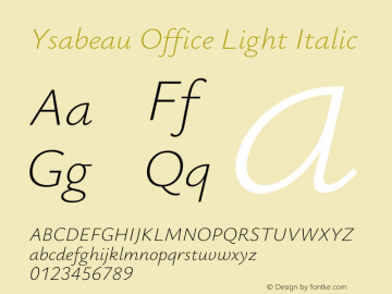 Ysabeau Office Light Italic Version 0.023;FEAKit 1.0图片样张