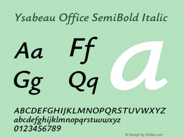Ysabeau Office SemiBold Italic Version 0.023;FEAKit 1.0图片样张