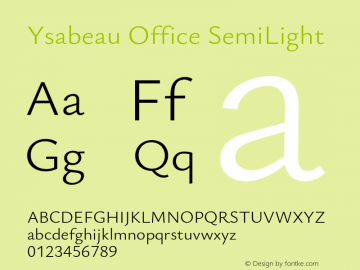 Ysabeau Office SemiLight Version 0.023;FEAKit 1.0图片样张