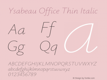 Ysabeau Office Thin Italic Version 0.023;FEAKit 1.0图片样张