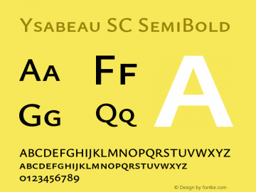 Ysabeau SC SemiBold Version 0.023;FEAKit 1.0图片样张