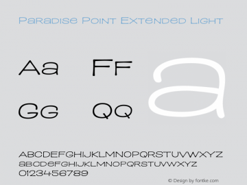 Paradise Point Extended Light Version 1.000;hotconv 1.0.109;makeotfexe 2.5.65596图片样张