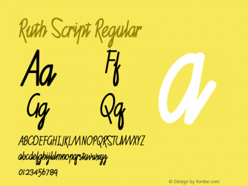 Ruth Script Regular Version 1.0 Font Sample