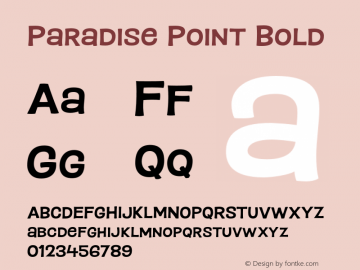 Paradise Point Bold Version 1.000;hotconv 1.0.109;makeotfexe 2.5.65596图片样张