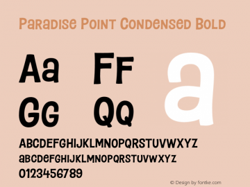 Paradise Point Condensed Bold Version 1.000;hotconv 1.0.109;makeotfexe 2.5.65596图片样张