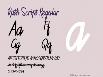 Ruth Script Regular Version 1.0 Font Sample