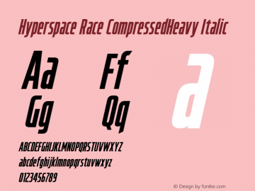 Hyperspace Race CompressedHeavy Italic Version 1.000;hotconv 1.0.109;makeotfexe 2.5.65596图片样张