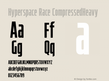 Hyperspace Race CompressedHeavy Version 1.000;hotconv 1.0.109;makeotfexe 2.5.65596图片样张