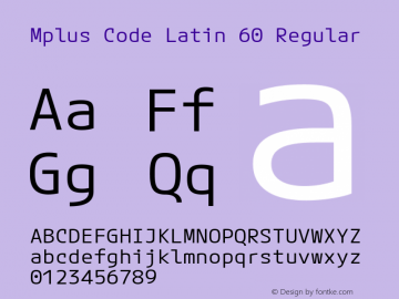 Mplus Code Latin 60 Regular Version 1.000; ttfautohint (v1.8.3)图片样张