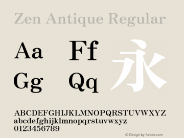 Zen Antique Regular Version 1.000图片样张