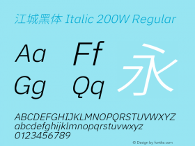 江城黑体 Italic 200W 图片样张