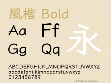 風楷 Bold 图片样张