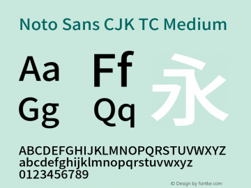 Noto Sans CJK TC Medium 图片样张