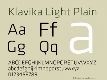 Klavika Light Plain 001.000 Font Sample