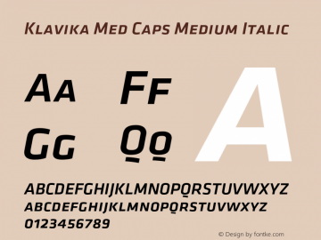 Klavika Med Caps Medium Italic 001.000图片样张