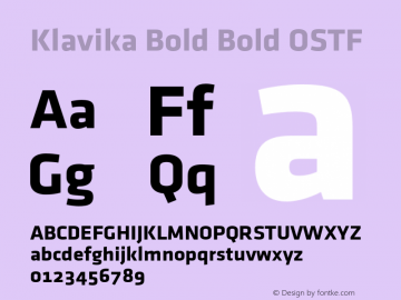 Klavika Bold Bold OSTF 001.000图片样张