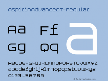 ☞AspirinAdvanceOT-Regular Version 1.100 2005;com.myfonts.easy.t26.aspirin-advance.regular.wfkit2.version.2CXa图片样张