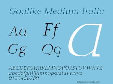 Godlike Medium Italic 001.000图片样张