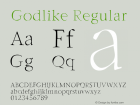 Godlike Regular 001.000 Font Sample