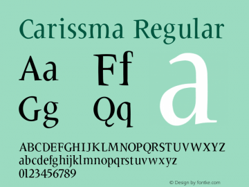 Carissma Regular 1.0 2005-03-15 Font Sample