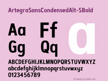 ☞Artegra Sans Condensed Alt SemiBold Version 1.001;com.myfonts.easy.artegra.artegra-sans.alt-cond-semibold.wfkit2.version.4PDo图片样张