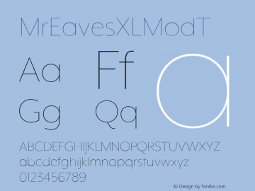 ☞MrEavesXLModT Version 4.0; release;com.myfonts.easy.emigre.mr-eaves-xl-modern.thin.wfkit2.version.3AbX图片样张