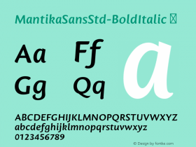 ☞MantikaSansStd-BoldItalic Version 1.00;com.myfonts.easy.linotype.mantika-sans.std-bold-italic.wfkit2.version.3Koa图片样张