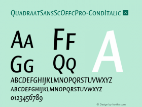 ☞Quadraat Sans SC Offc Pro Cond Italic Version 7.504; 2011; Build 1022;com.myfonts.easy.fontfont.ff-quadraat-sans.offc-pro-condensed-regular-italic-sc.wfkit2.version.3YWq图片样张