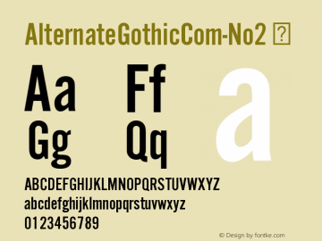 ☞Alternate Gothic Com No 2 Version 1.01; ttfautohint (v1.5);com.myfonts.easy.linotype.alternate-gothic-lt.alternate-gothic-com-no-2.wfkit2.version.49dK图片样张