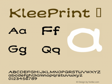 ☞Klee Print Fontographer 4.7 12/1/10 FG4Mﾭ0000002045;com.myfonts.easy.k-type.klee-print.regular.wfkit2.version.3odK图片样张