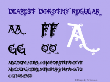 Dearest Dorothy Regular December 22, 2004 Font Sample