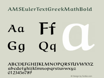 ☞AMS Euler Text Greek Math Bold Version 3.00 2003 initial release;com.myfonts.easy.linotype.ams-euler.text-greek-math-bold.wfkit2.version.ZHp图片样张