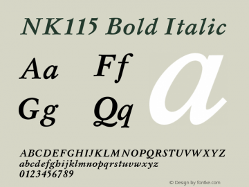 NK115 Bold Italic OTF 1.000;PS 001.000;Core 1.0.29 Font Sample