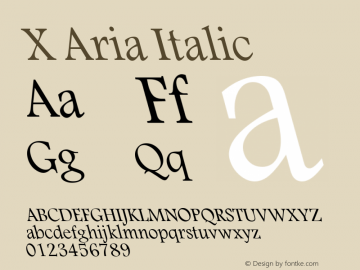 X Aria Italic Version 1.8图片样张