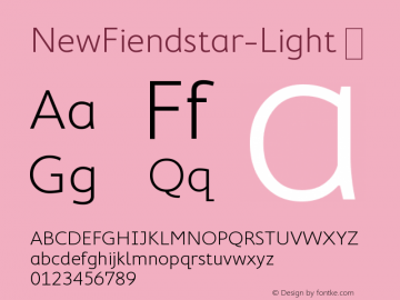 ☞NewFiendstar-Light Version 1.001; ttfautohint (v1.5);com.myfonts.easy.aviation.new-fiendstar.light.wfkit2.version.3oL9图片样张