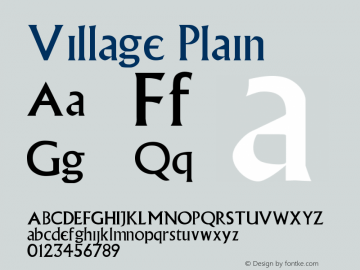 Village Plain Unknown Font Sample