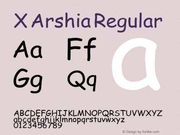 X Arshia Regular Version 1.8 Font Sample