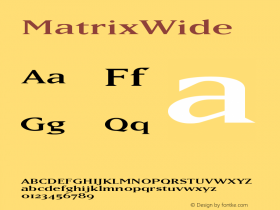 ☞MatrixWide Version 1.0; release; ttfautohint (v1.5);com.myfonts.easy.emigre.matrix.wide.wfkit2.version.MBi图片样张