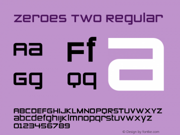 Zeroes Two Regular OTF 3.000;PS 001.001;Core 1.0.29 Font Sample