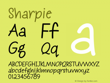 ☞Sharpie Version 1.000 2003 initial release;com.myfonts.easy.typadelic.sharpie.sharpie.wfkit2.version.22Ry图片样张