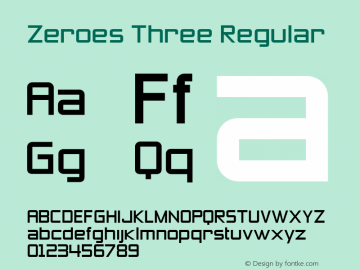 Zeroes Three Regular OTF 3.000;PS 001.001;Core 1.0.29 Font Sample