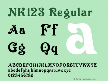 NK123 Regular OTF 1.000;PS 001.000;Core 1.0.29 Font Sample