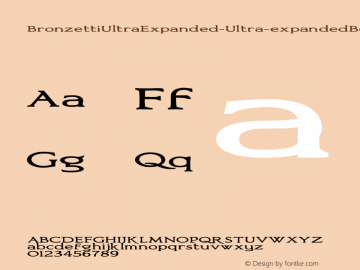 ☞Bronzetti UltraExpanded Ultra-expanded Bold Version 1.000 2011 initial release;com.myfonts.gatf.bronzetti.ultra-exp-bold.wfkit2.3CD8图片样张