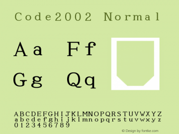 Code2002 Normal Version 0.917 Font Sample