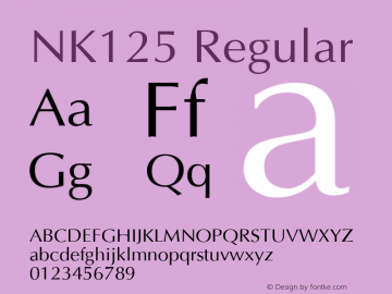 NK125 Regular Version 1.00 2005 initial release Font Sample