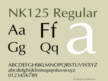 NK125 Regular OTF 1.000;PS 001.000;Core 1.0.29图片样张