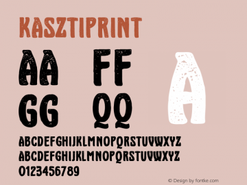 ☞KASZTIPRINT Version 1.000;com.myfonts.borutta.wood-type-collection-2.k-regular.wfkit2.437V图片样张