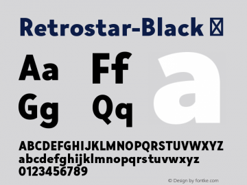 ☞Retrostar Black Version 1.000;PS 001.001;hotconv 1.0.56; ttfautohint (v1.5);com.myfonts.easy.nootype.retrostar.black.wfkit2.version.44Y6图片样张